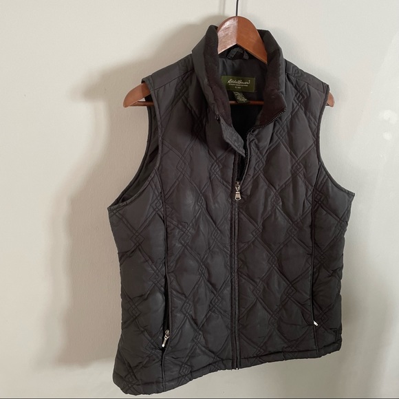 Eddie Bauer Goose Down Vest Quilted Black - Picture 2 of 11